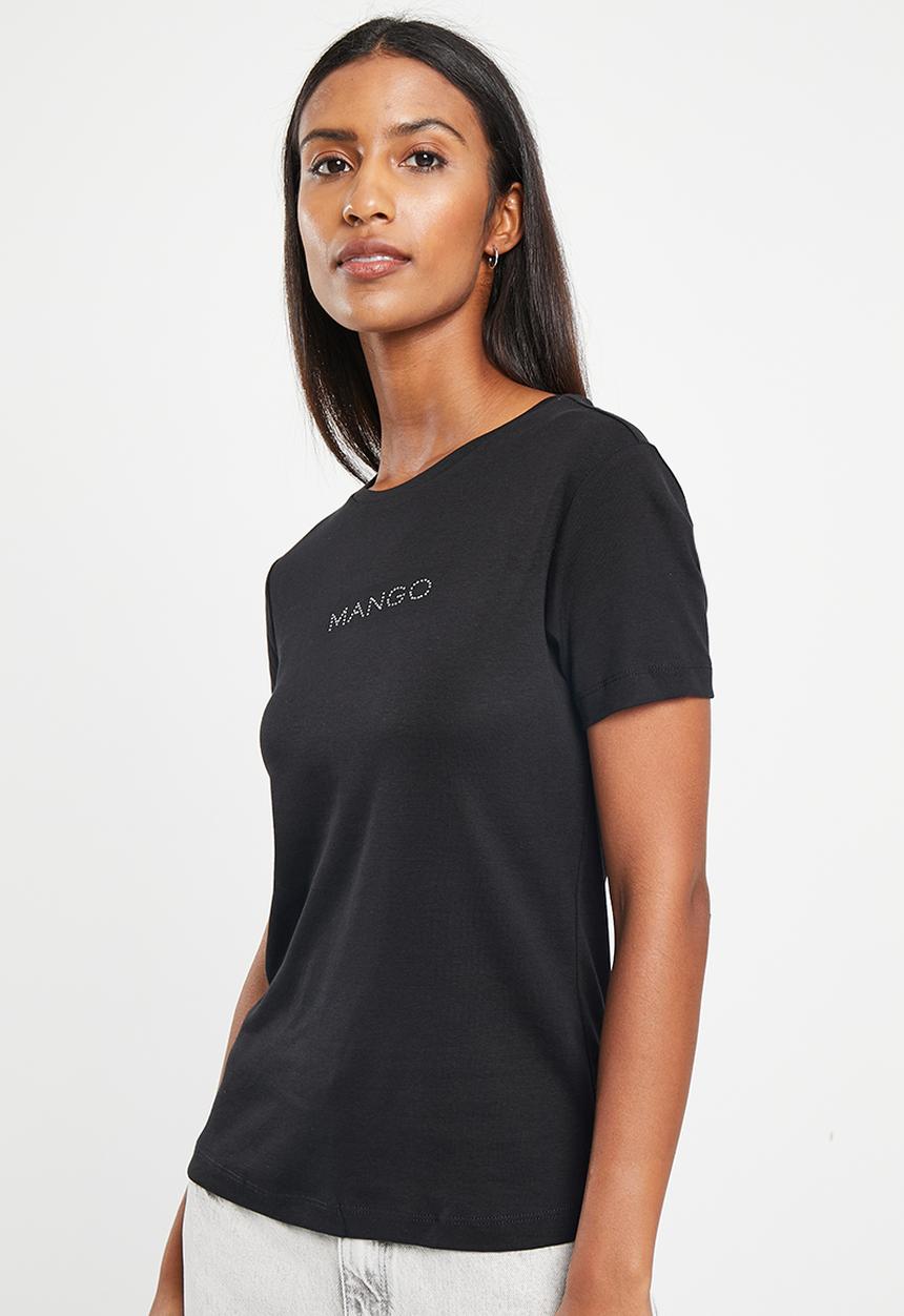 MANGO - T-shirt pstmng - black