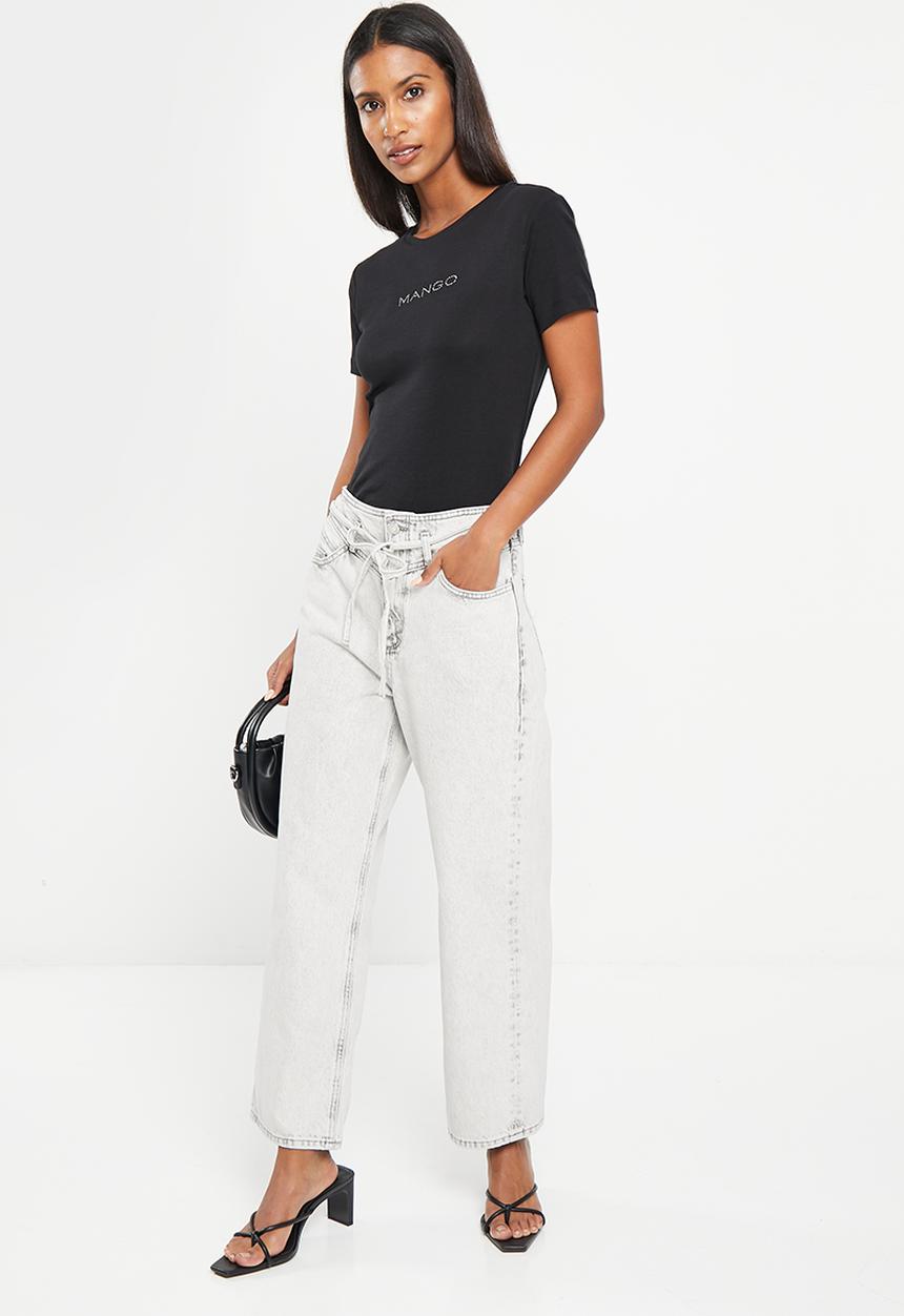 MANGO - T-shirt pstmng - black