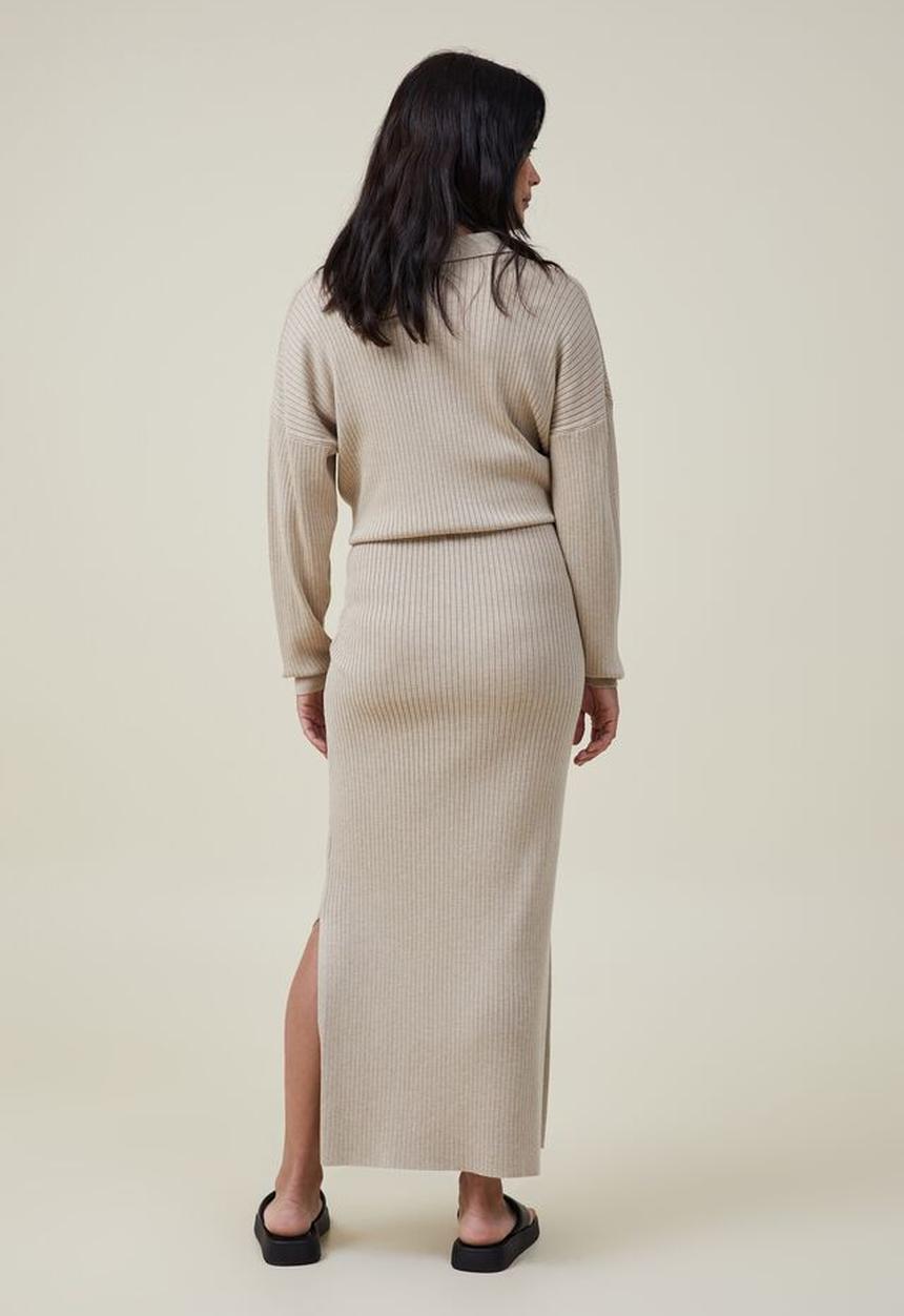Cotton On - Maternity friendly urban midi skirt - mid taupe marle