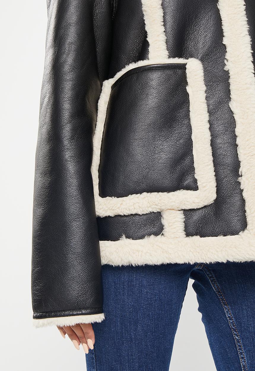 MANGO - Coat jinete - black