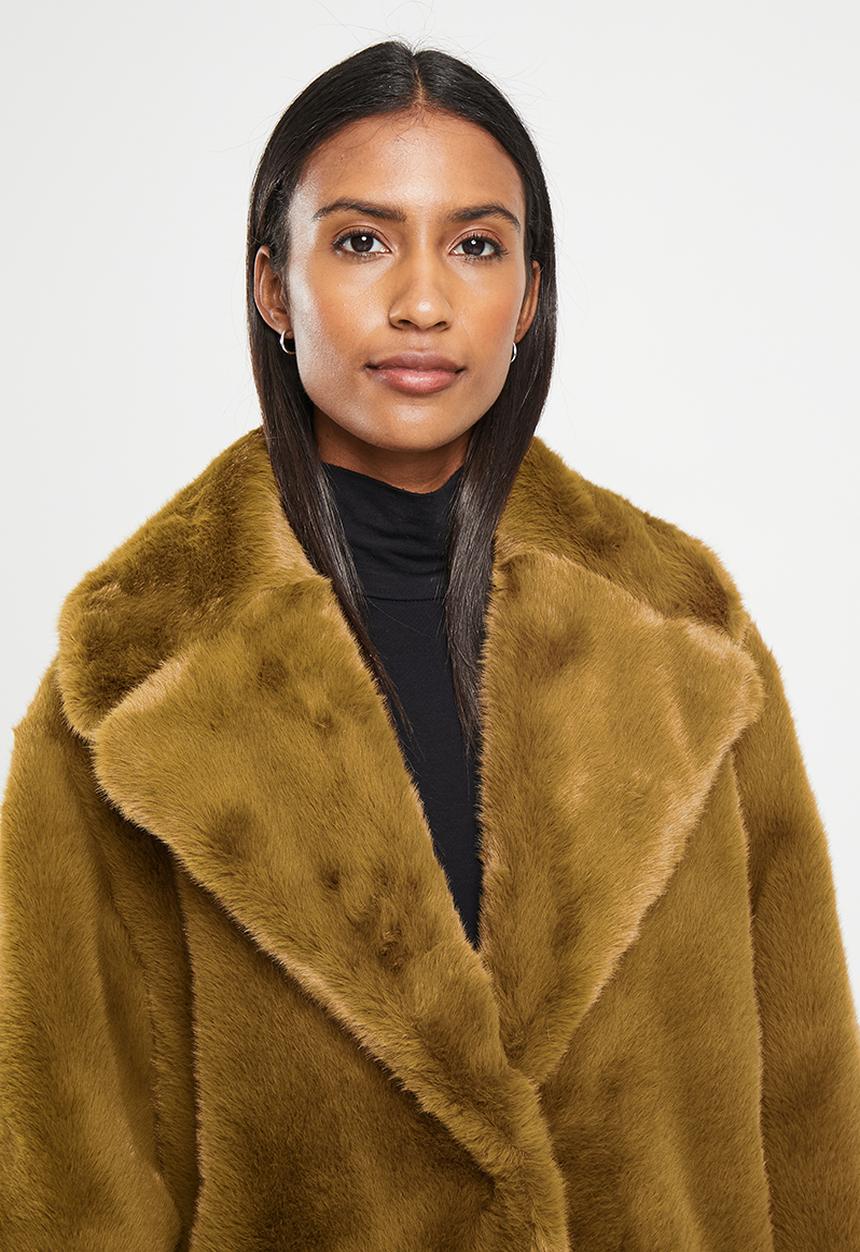 MANGO - Coat chilly - medium yellow
