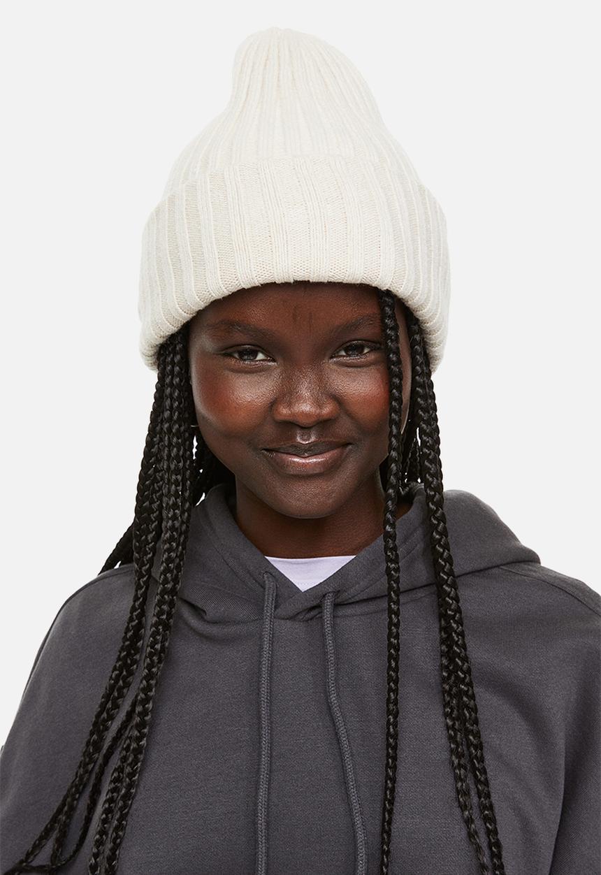 H&M - Rib-knit hat - light beige