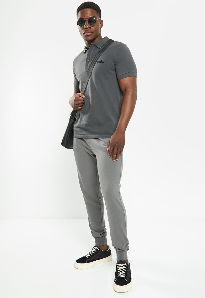 Vertigo - Mens vertigo flock golfer - dark shadow