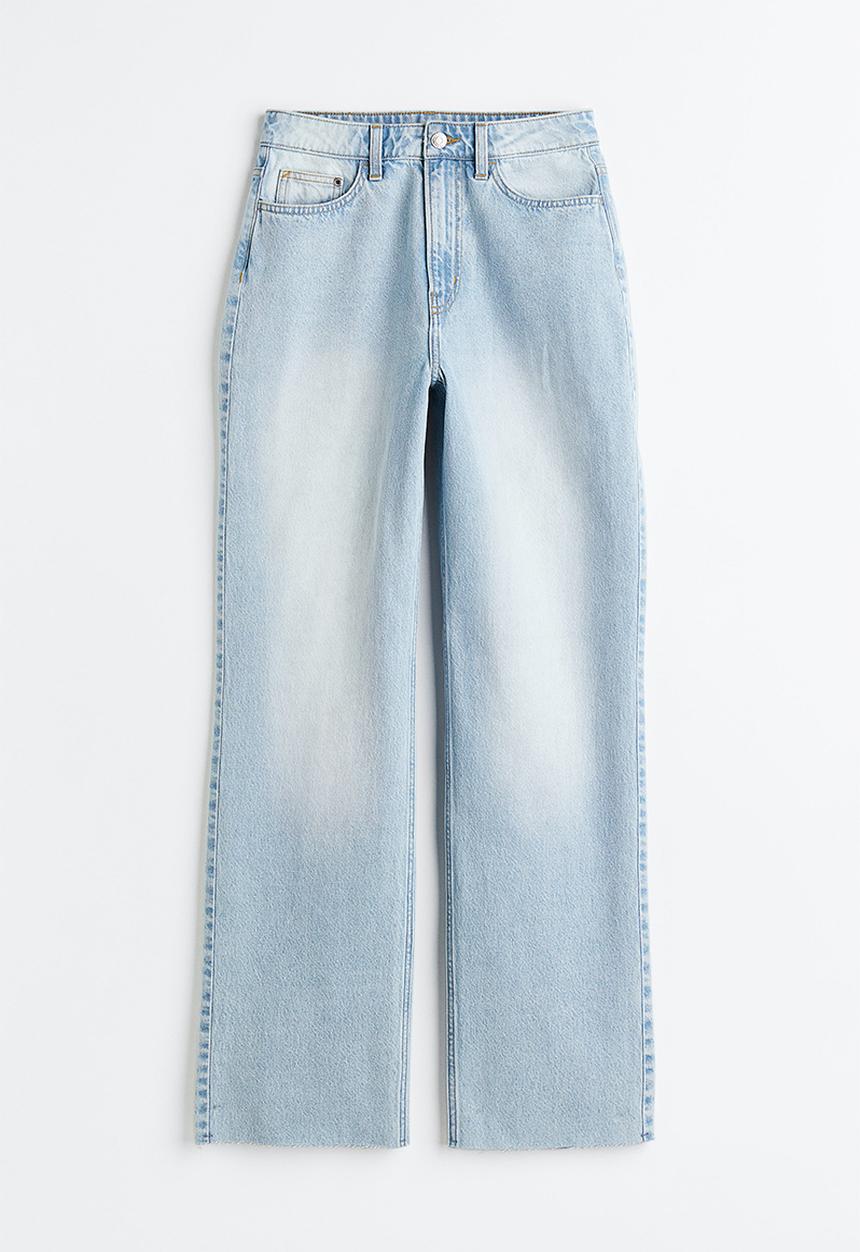 H&M - Wide ultra high jeans - light denim blue I