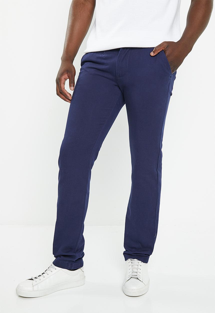 urban° - Mens urban cotton twill chino pants - navy