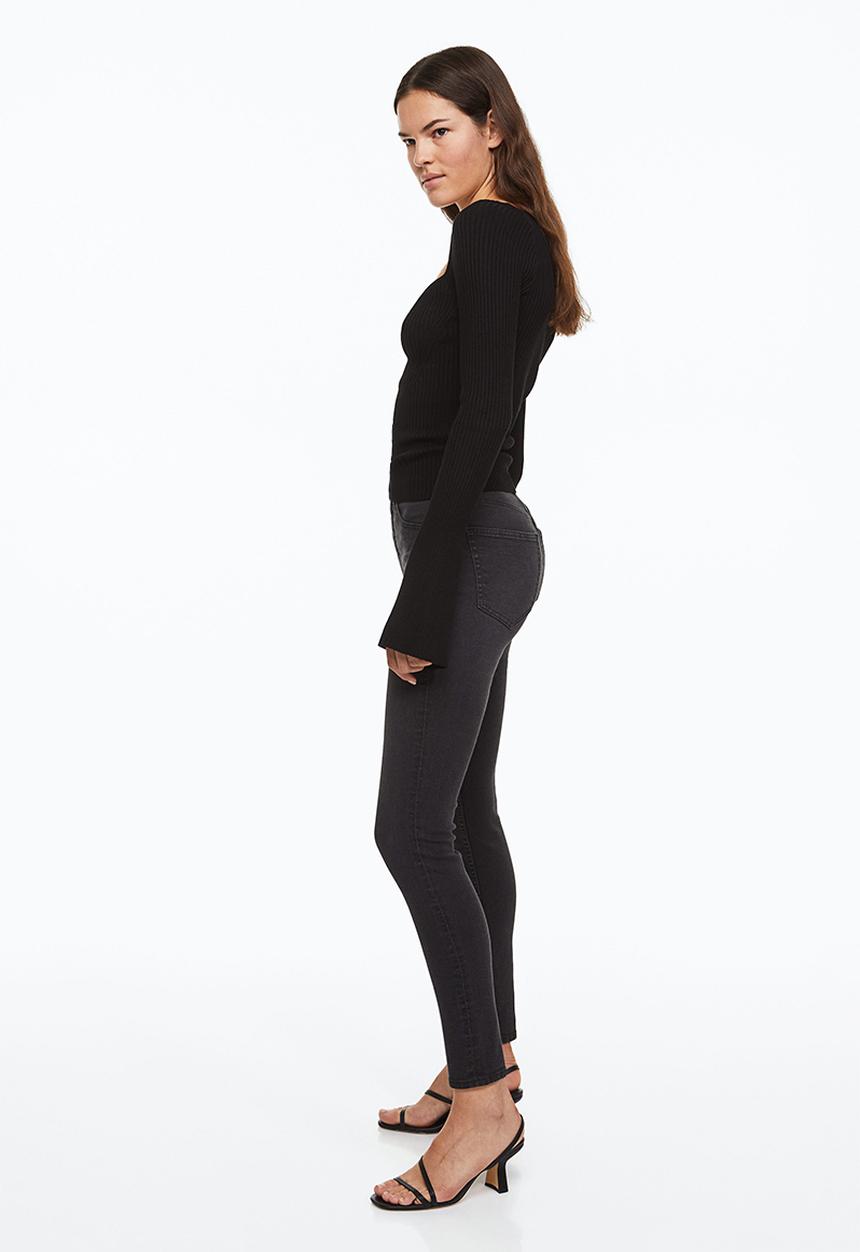 H&M - Ultra high ankle jeggings - black/washed out