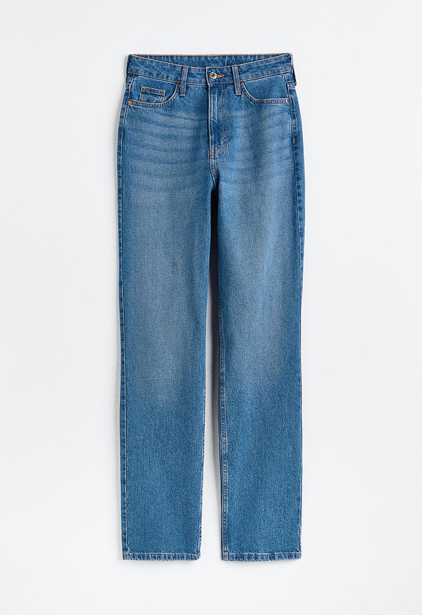 H&M - Curvy fit straight high jeans - denim blue