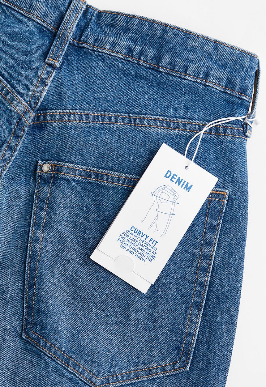H&M - Curvy fit straight high jeans - denim blue