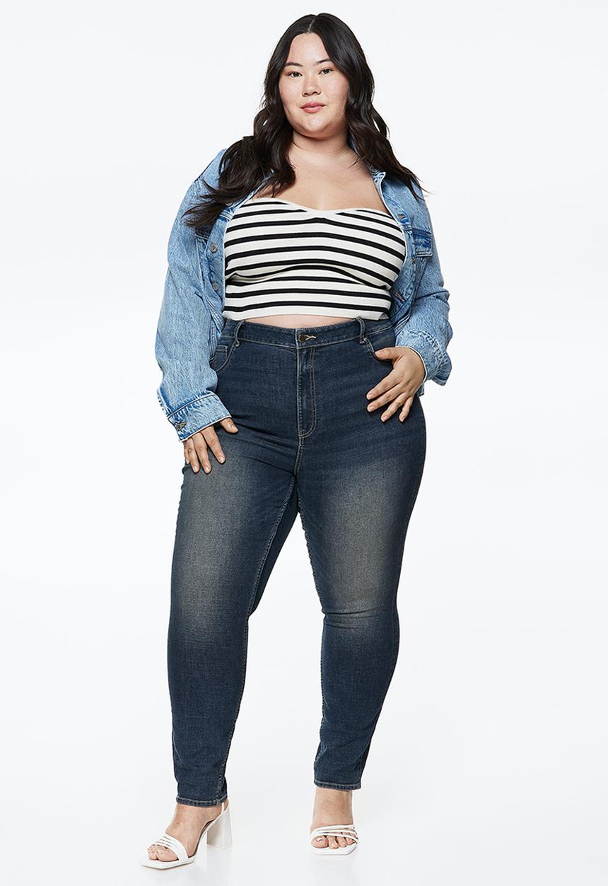 H&M - Curvy ultra high jeggings - dark denim blue