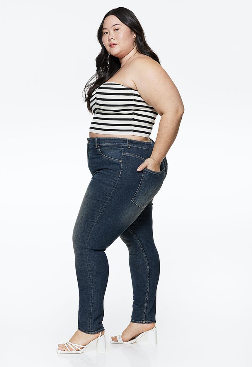 H&M - Curvy ultra high jeggings - dark denim blue