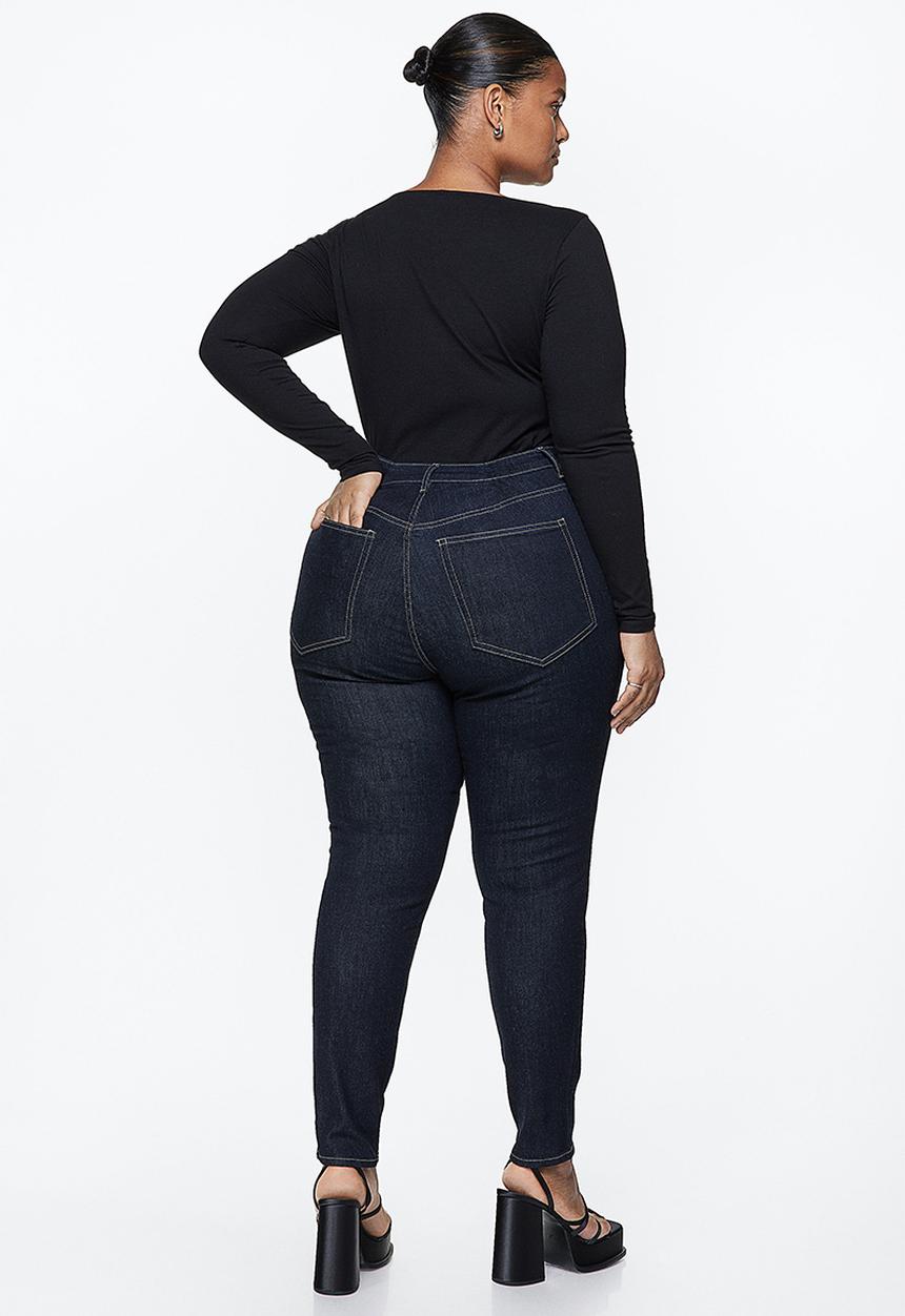 H&M - Curvy ultra high jeggings - dark denim blue