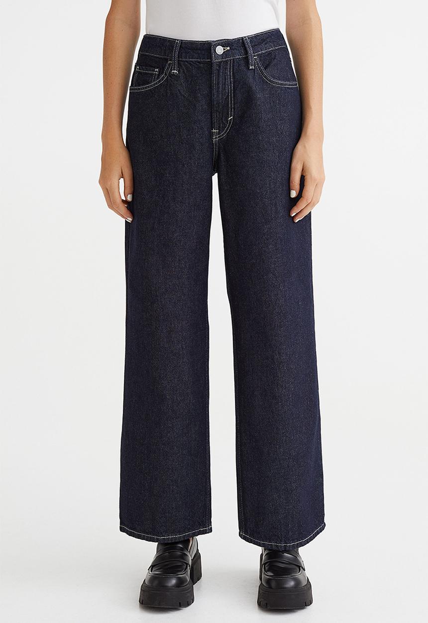 H&M - Wide low jeans - dark denim blue