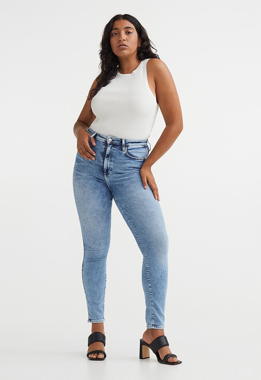H&M - True to you skinny high jeans - light denim blue