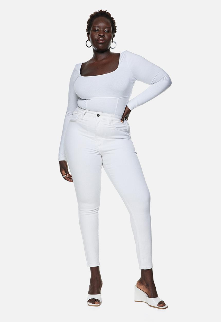 H&M - True to you skinny high jeans - white
