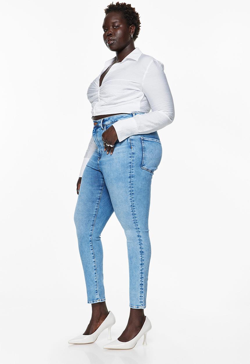 H&M - True to you skinny high jeans - light denim blue