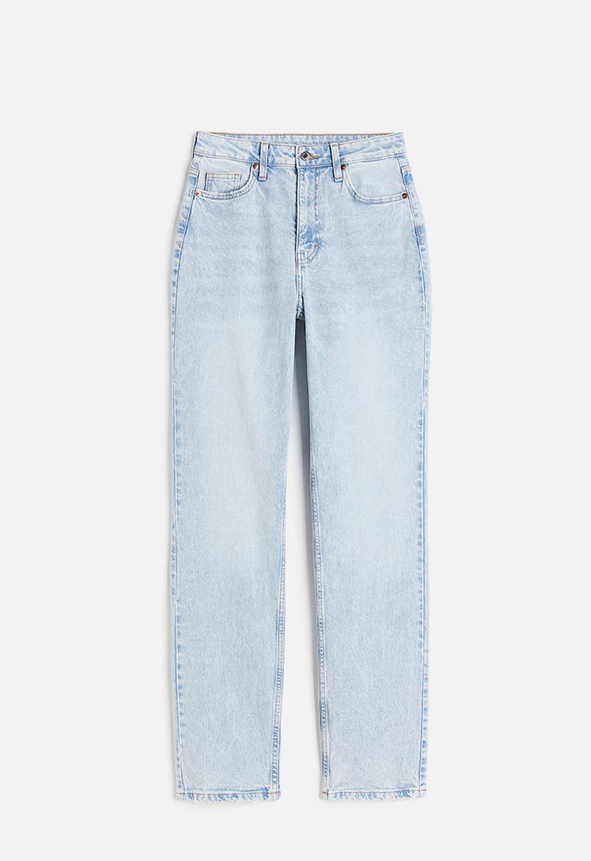 H&M - Curvy fit straight high jeans - light denim blue