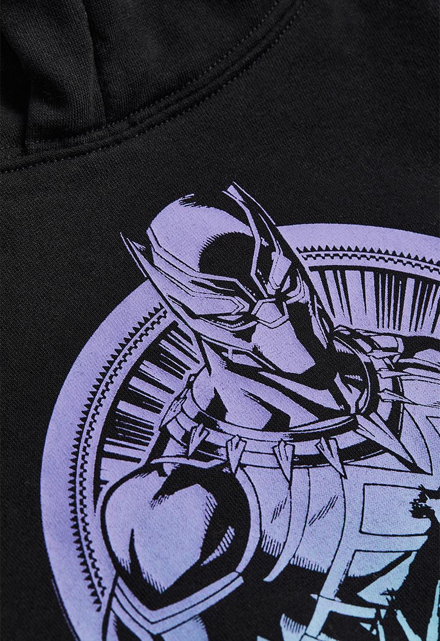 H&M - Oversized printed hoodie - black/black panther
