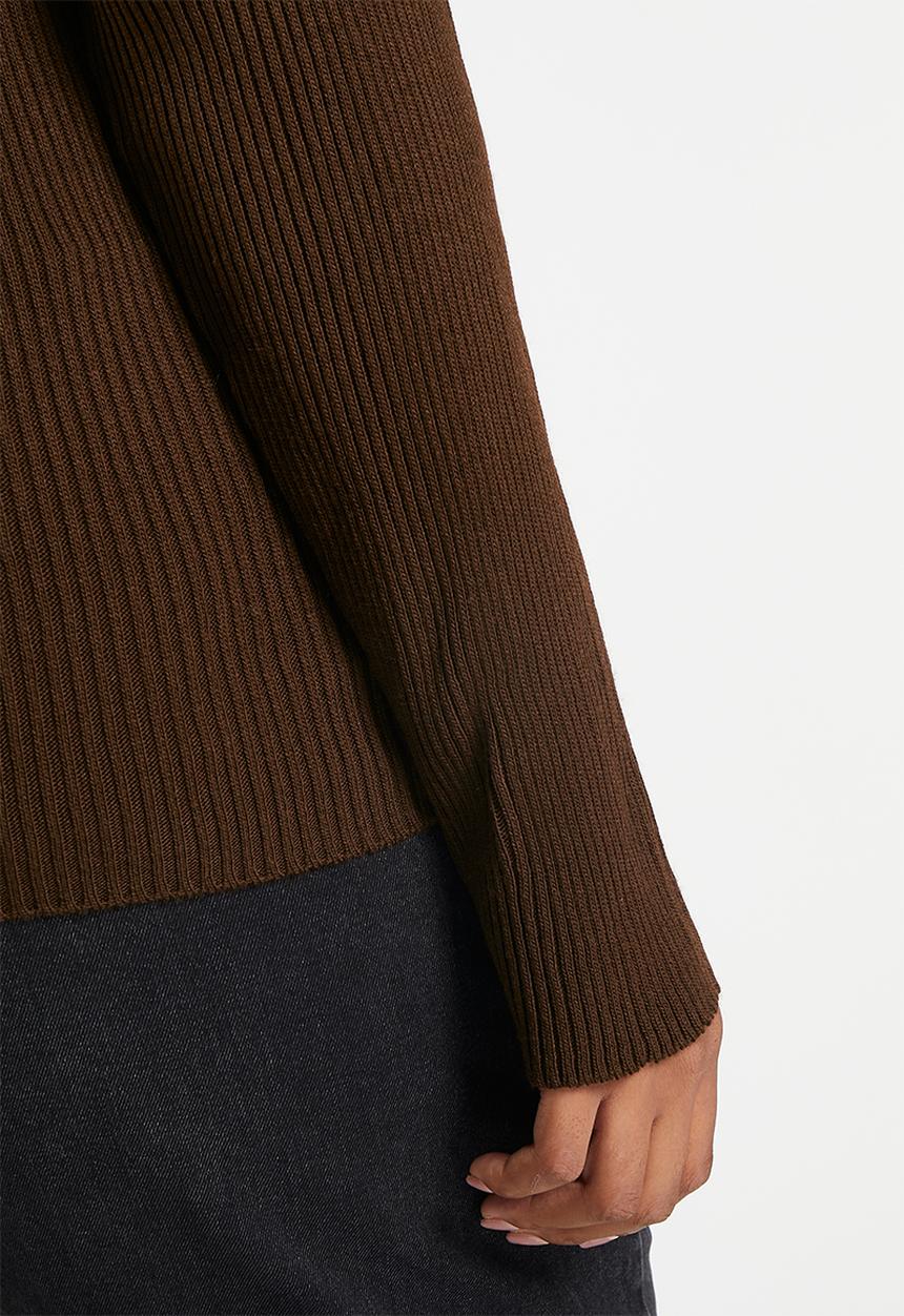 Trendyol - Plus cut out  knit top - brown