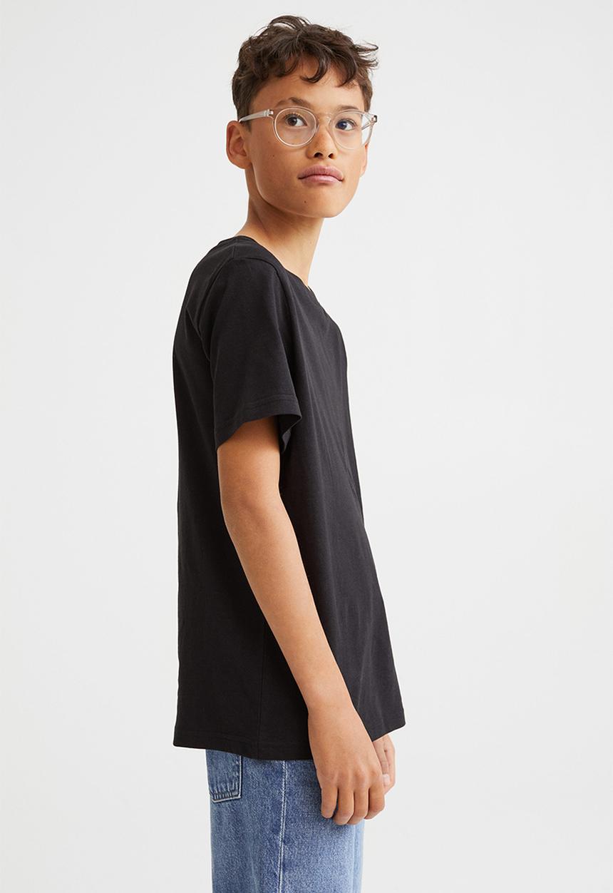 H&M - 3-pack T-shirts - black/dark khaki green