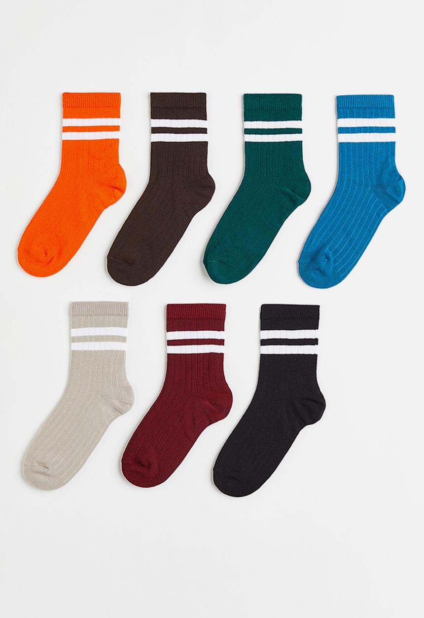 H&M - 7-Pack ribbed socks - multi