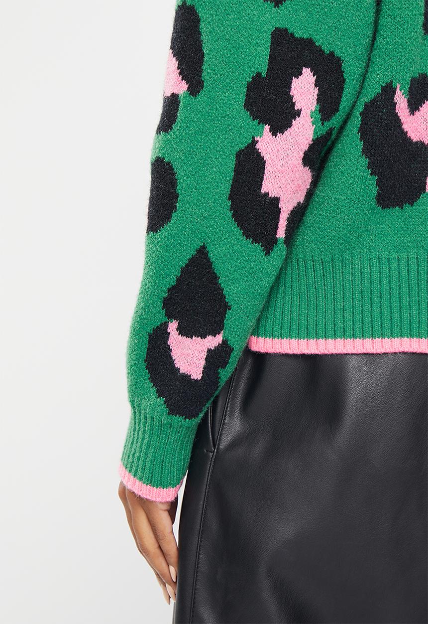 Me&B - Button through cardigan - vibrant animal print