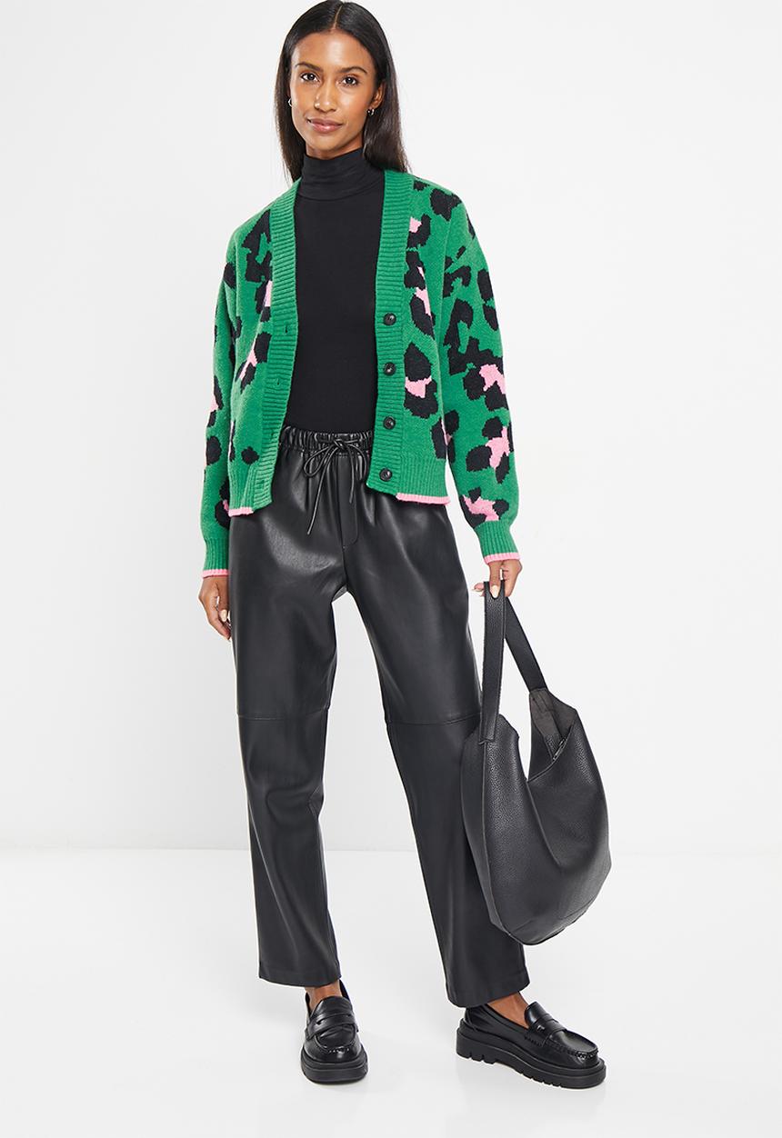 Me&B - Button through cardigan - vibrant animal print