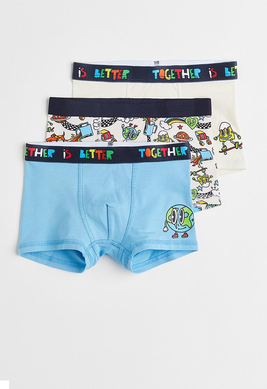 H&M - 3-Pack boxer shorts - blue/together is better