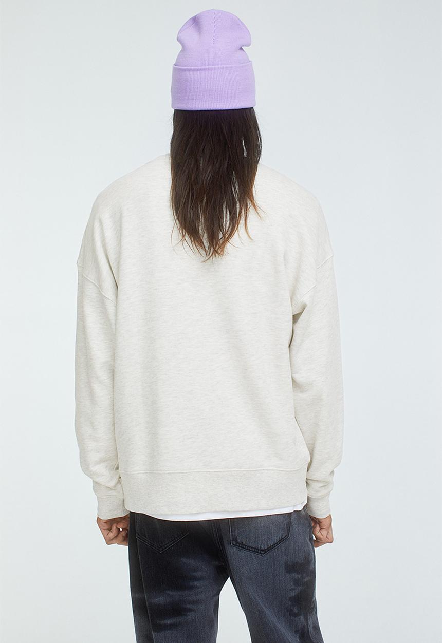 H&M - Relaxed fit printed sweatshirt - light grey marl/kind hearts
