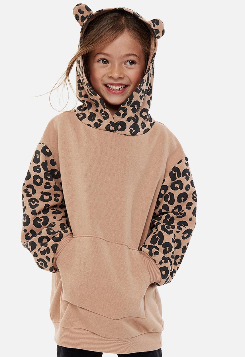 H&M - Oversized hoodie - beige/leopard print