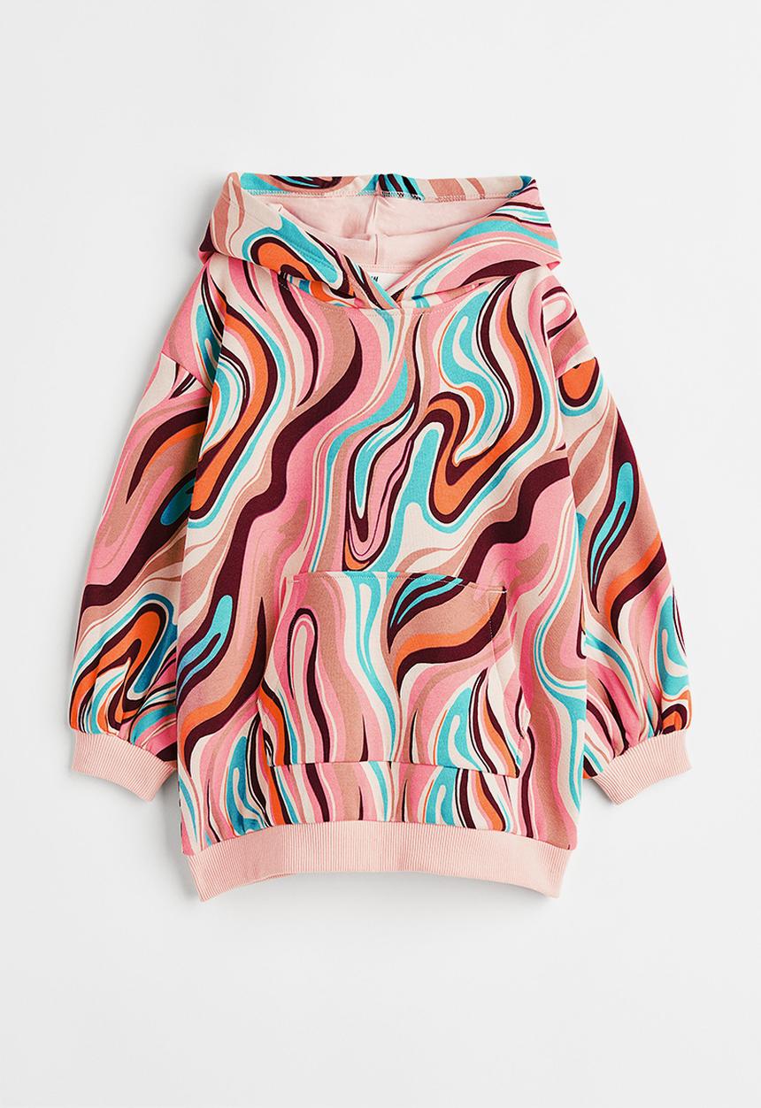 H&M - Oversized hoodie - pink/patterned