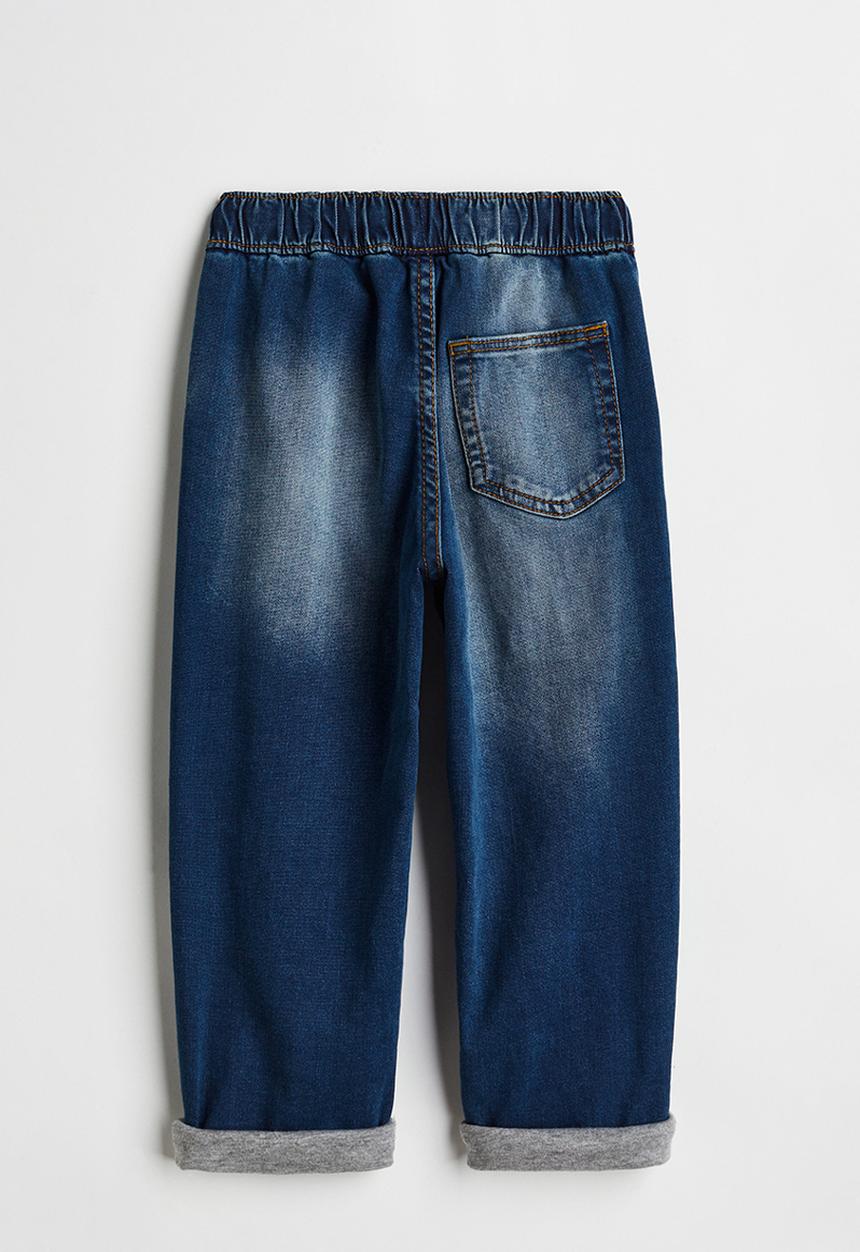 H&M - Lined denim joggers - dark denim blue 