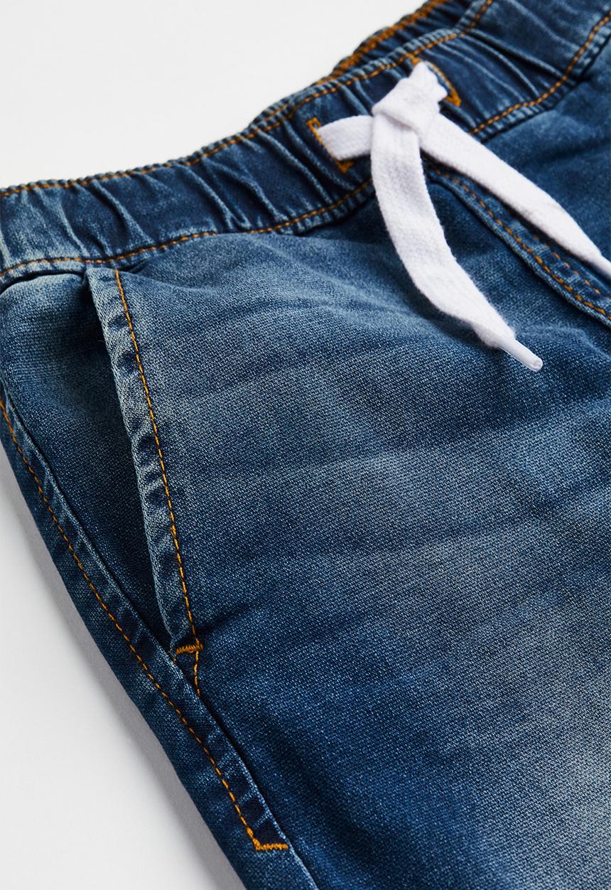 H&M - Lined denim joggers - dark denim blue 