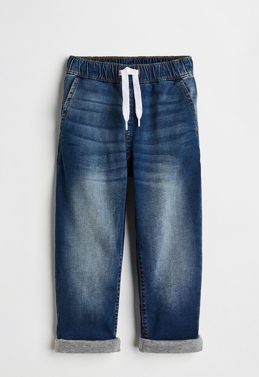 H&M - Lined denim joggers - dark denim blue 