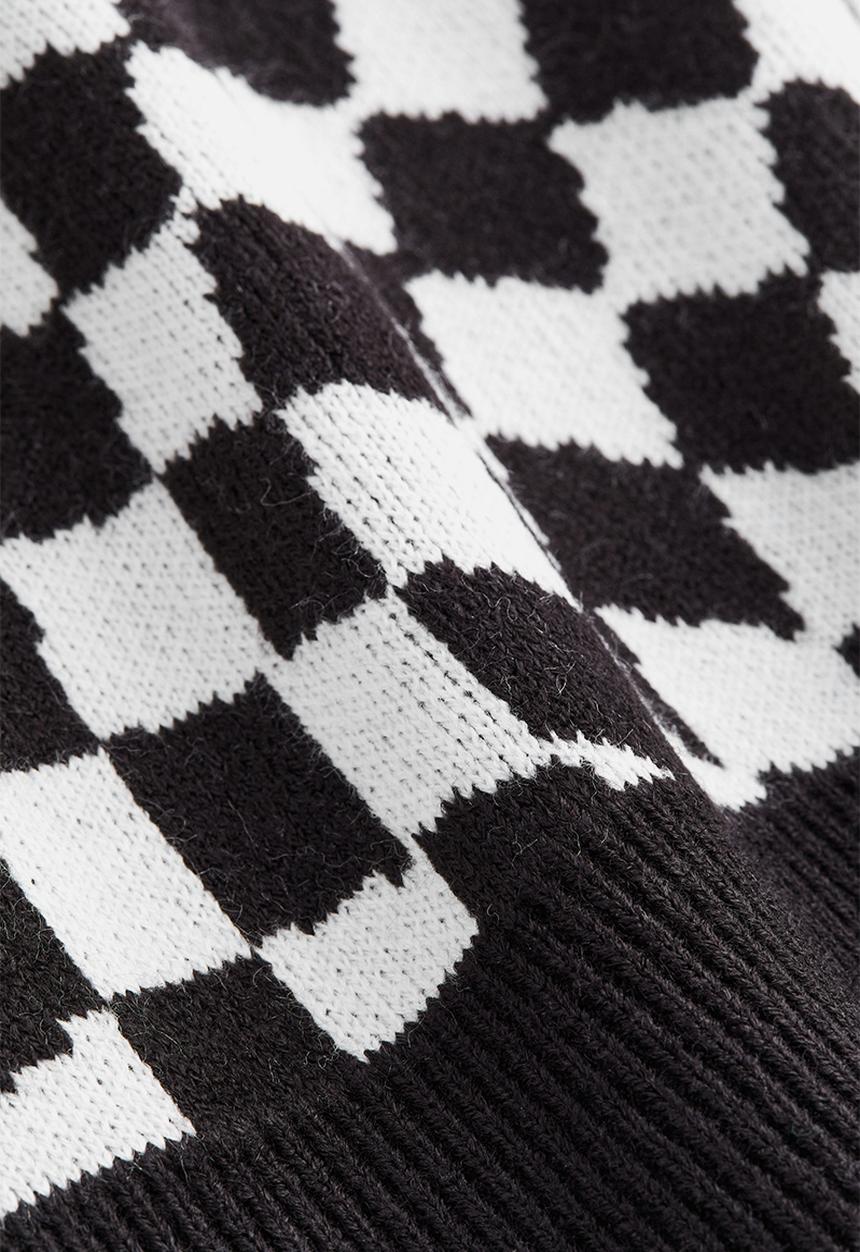 H&M - Jacquard-knit jumper - black/white checked