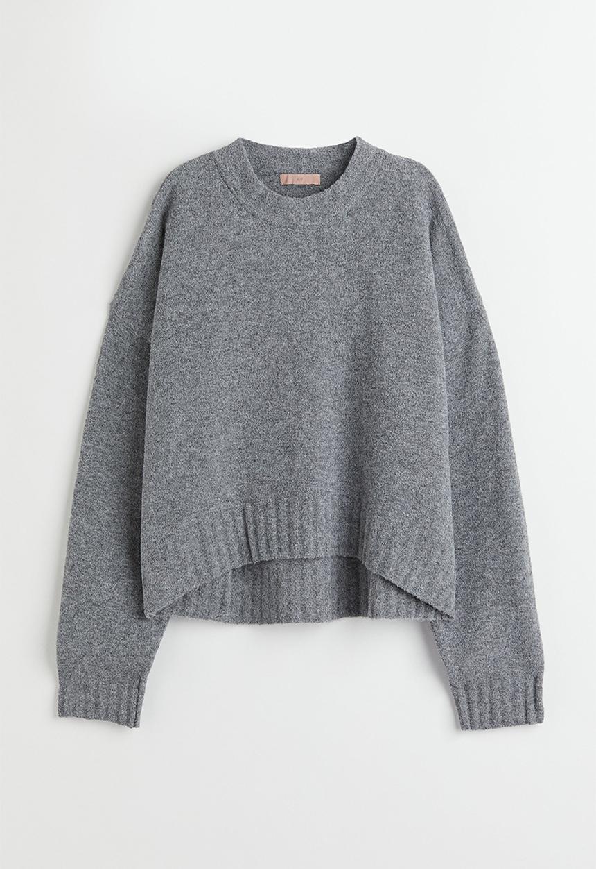 H&M - Fine-knit jumper - grey marl I