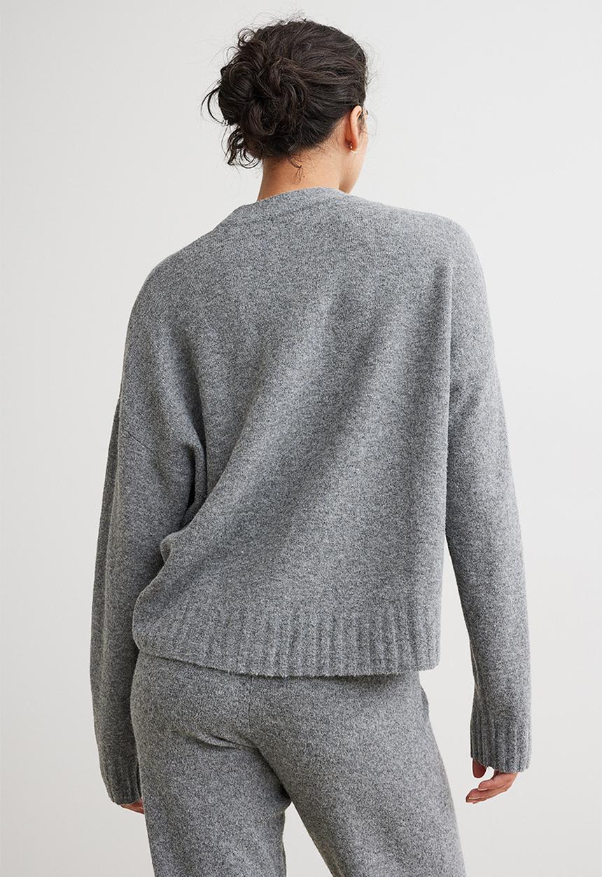 H&M - Fine-knit jumper - grey marl I