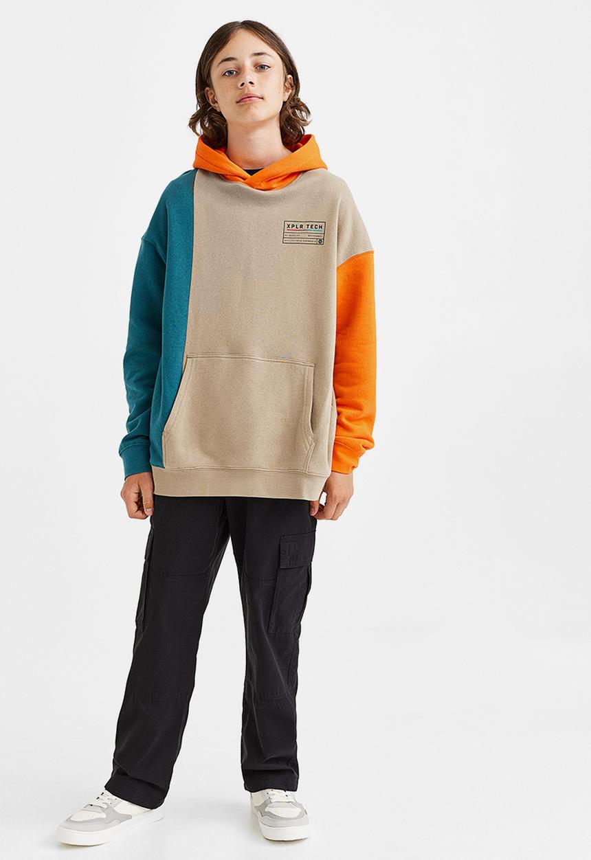 H&M - Oversized hoodie - orange/block-coloured