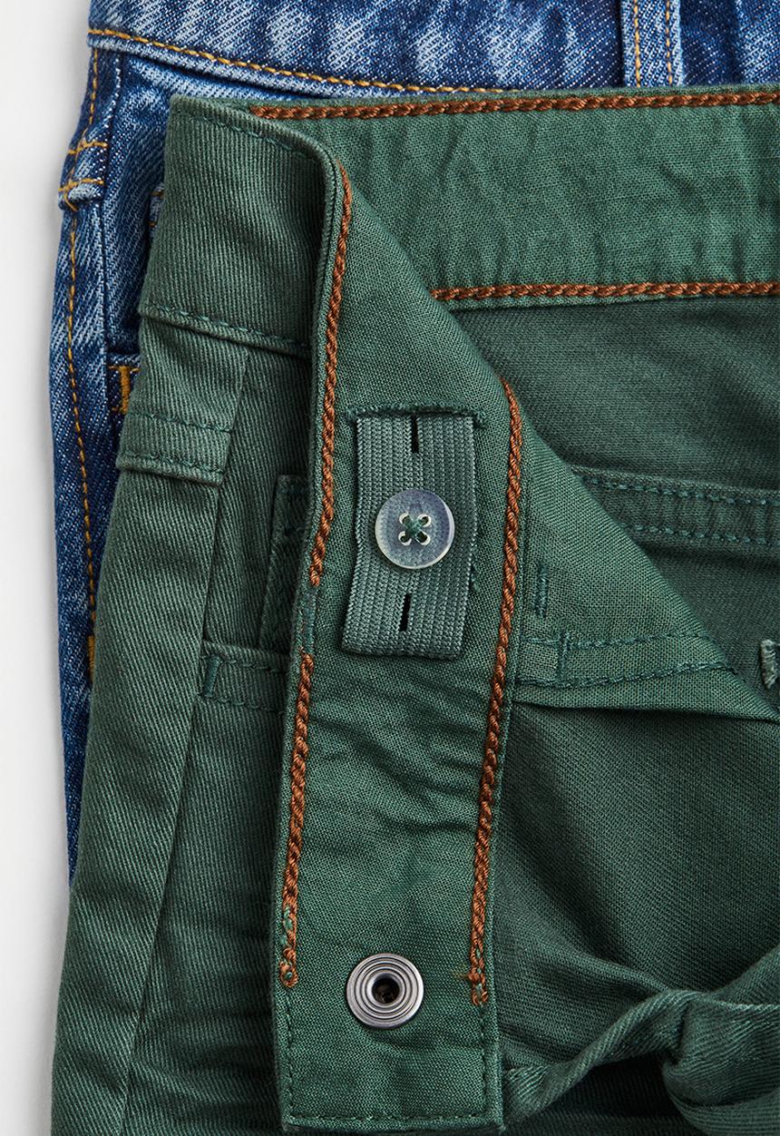 H&M - 2-Pack relaxed fit trousers - dark green/denim blue