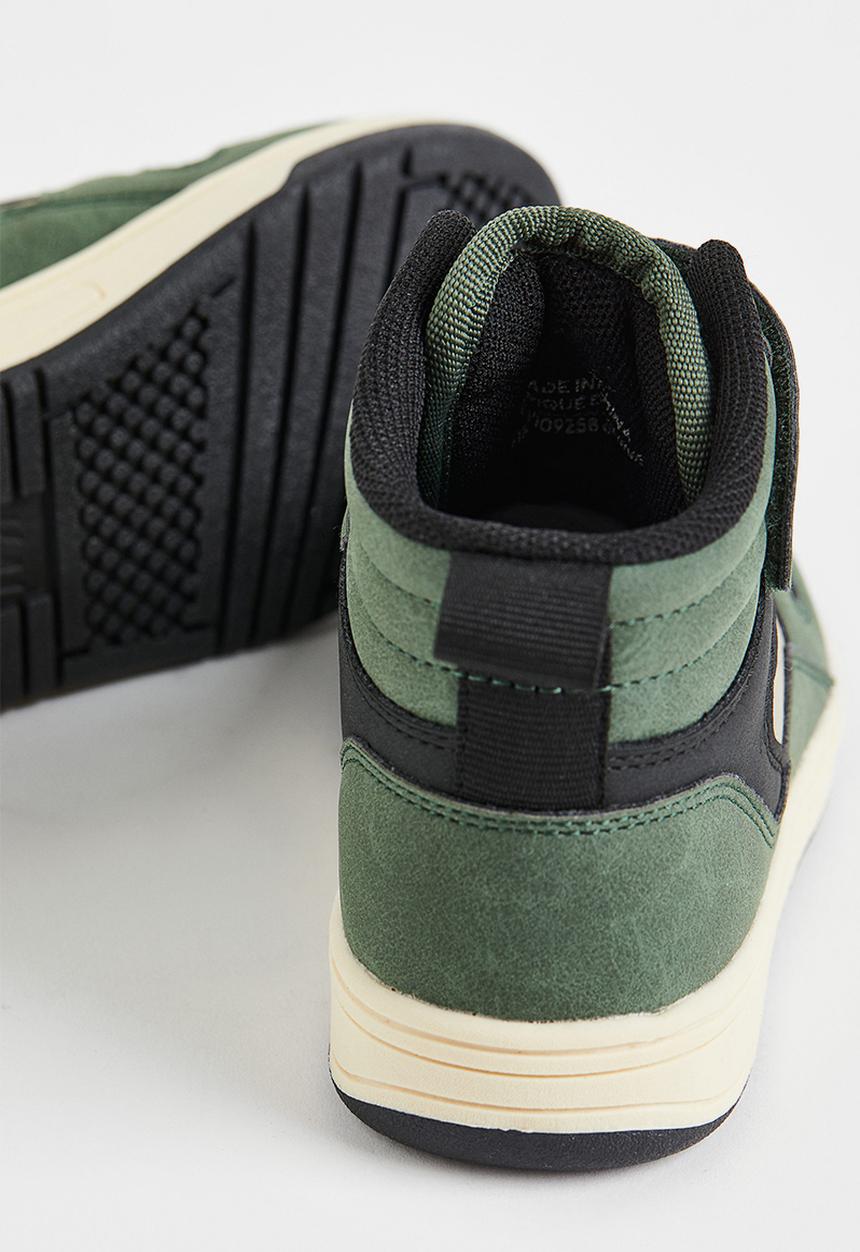 H&M - Hi-top trainers - green/block-coloured