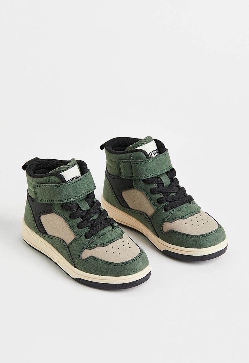 H&M - Hi-top trainers - green/block-coloured