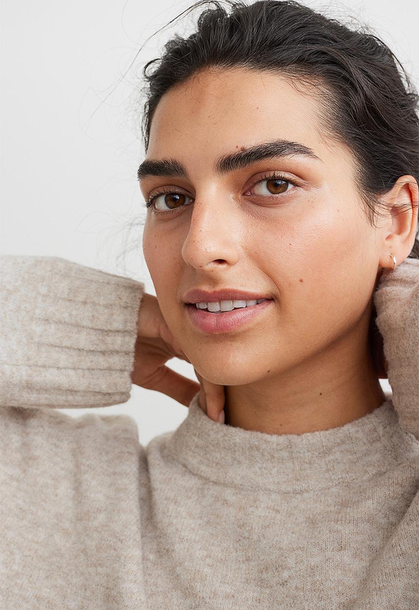 H&M - Fine-knit jumper - light beige marl