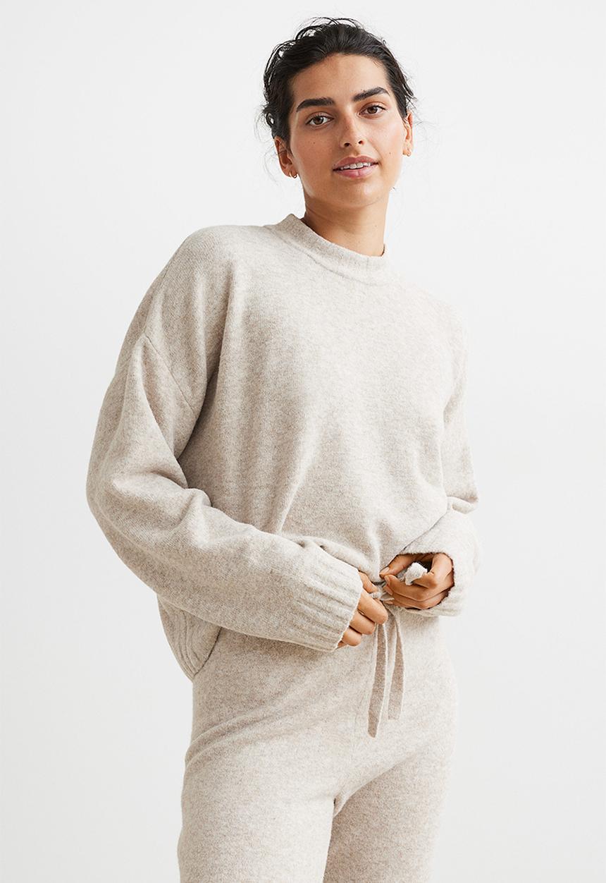 H&M - Fine-knit jumper - light beige marl