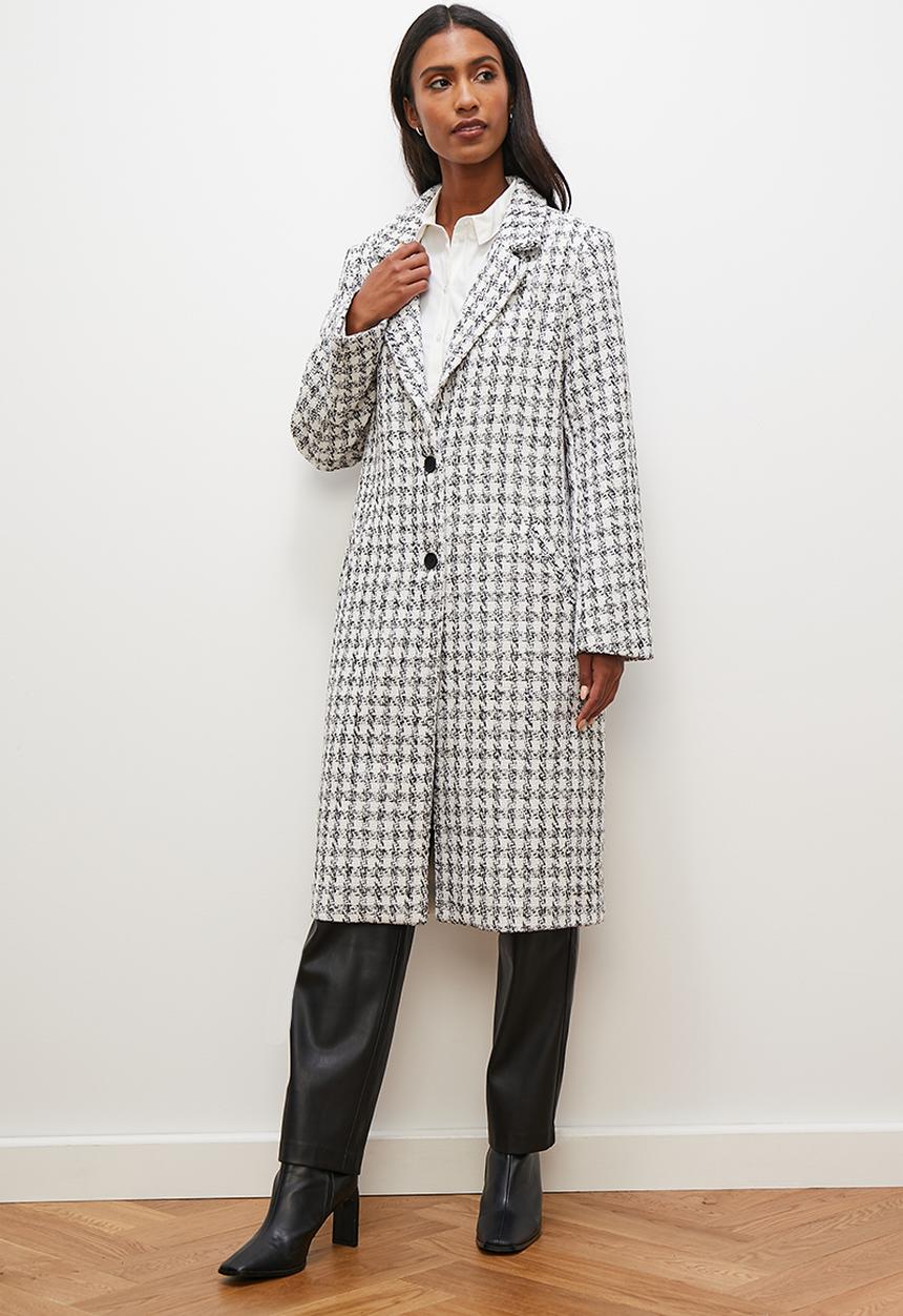 Tweed coat - black & white 1