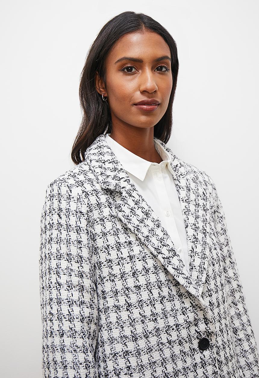 Tweed coat - black & white 1