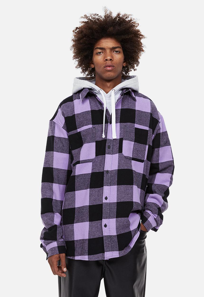 H&M - Relaxed fit twill shirt - purple/black