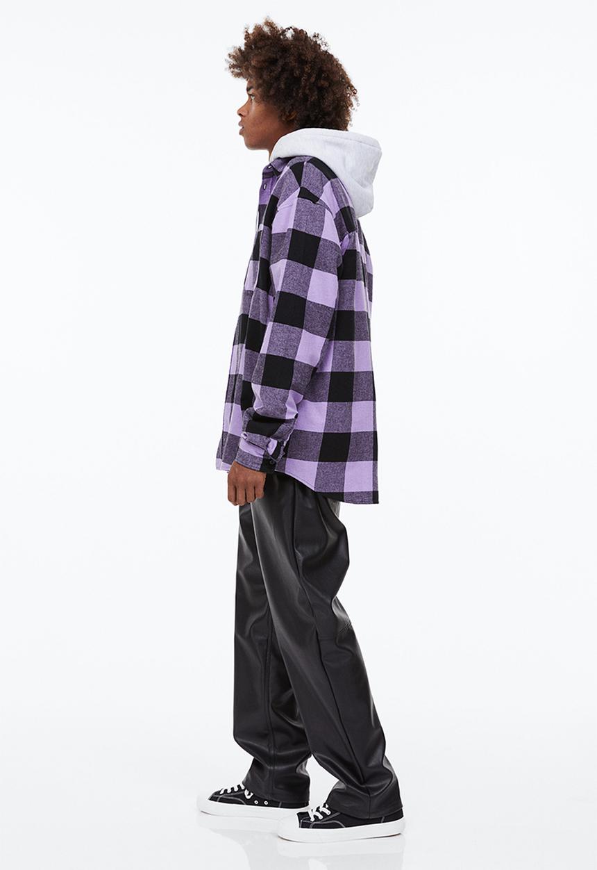 H&M - Relaxed fit twill shirt - purple/black