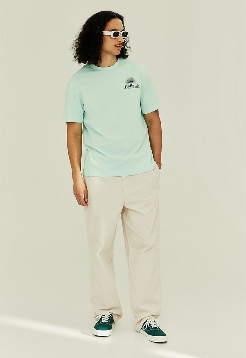 H&M - Regular fit printed t-shirt - turquoise/italiano