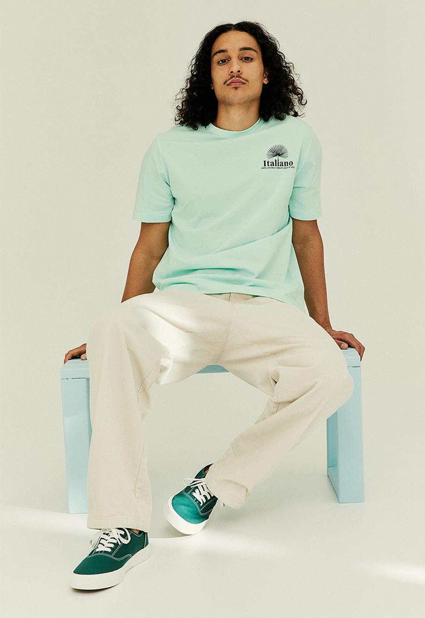H&M - Regular fit printed t-shirt - turquoise/italiano