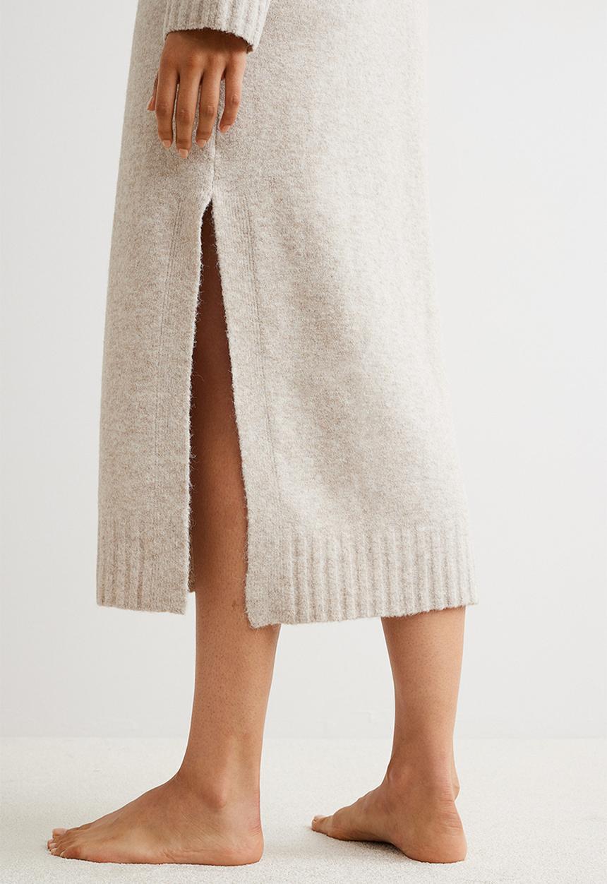 H&M - Knitted long dress - beige marl