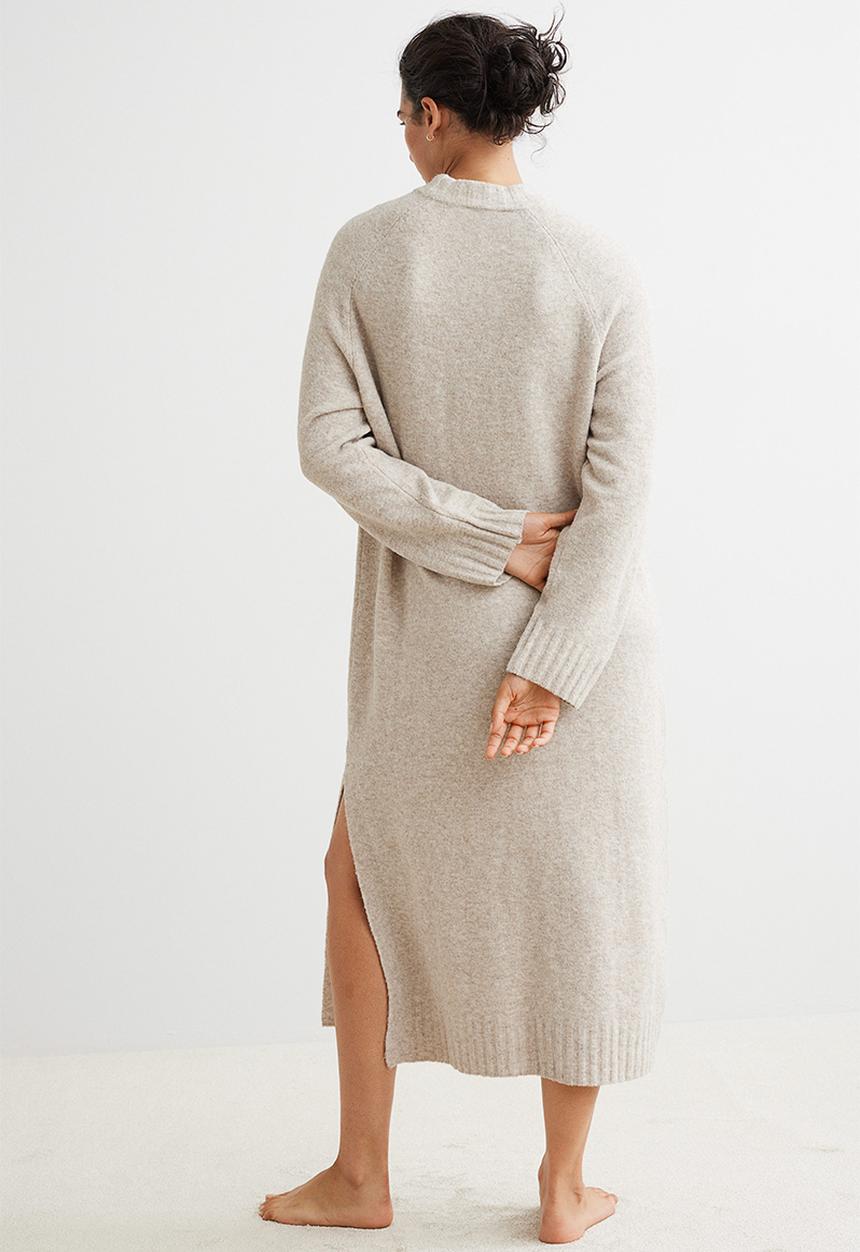 H&M - Knitted long dress - beige marl